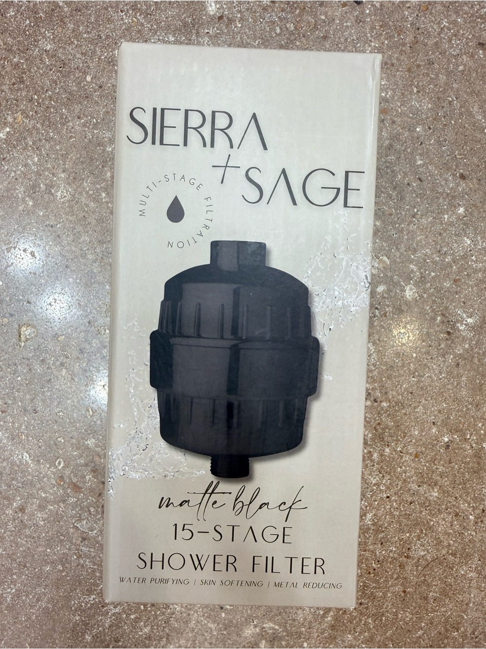Matte Black 15-Stage Shower Filter